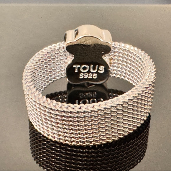 TOUS silver mesh ring with amethyst bear NWOT - Picture 8 of 10